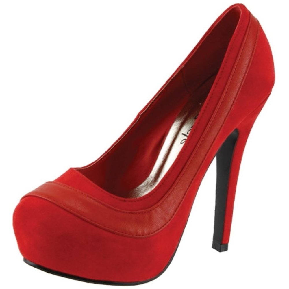 New in Box - Red Circle - 5" Platform Red High Heels